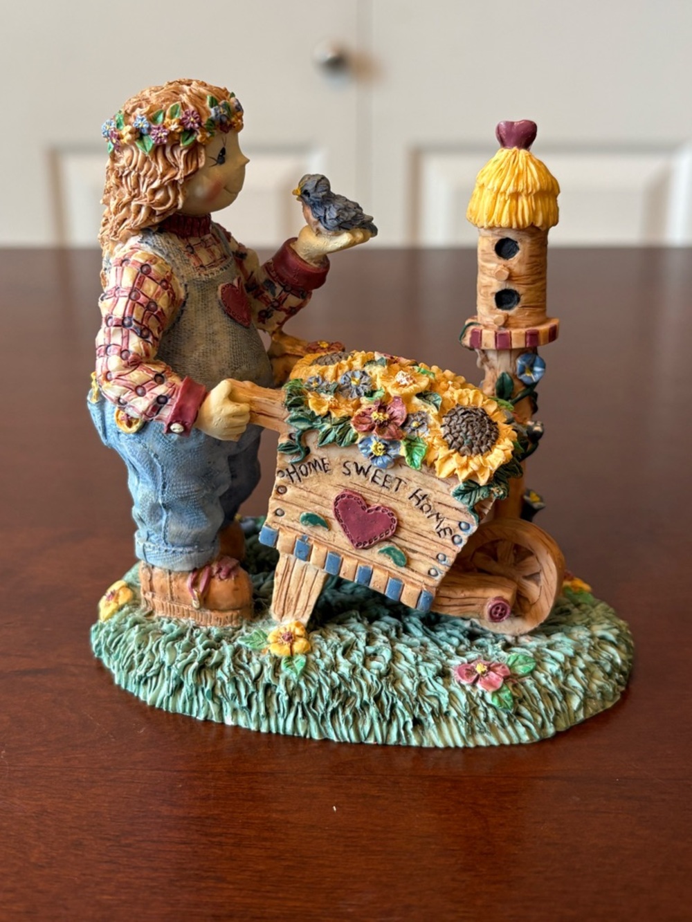 Vintage 1998 Figurine Girl in Garden Farmhouse Decor Angel in You Collectibles